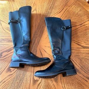 Black Leather Knee-High Riding Boots – Women’s Size 7